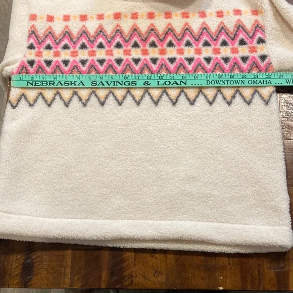 LOFT Cream Sweater with Pink and Black Pattern - Picture 11 of 11